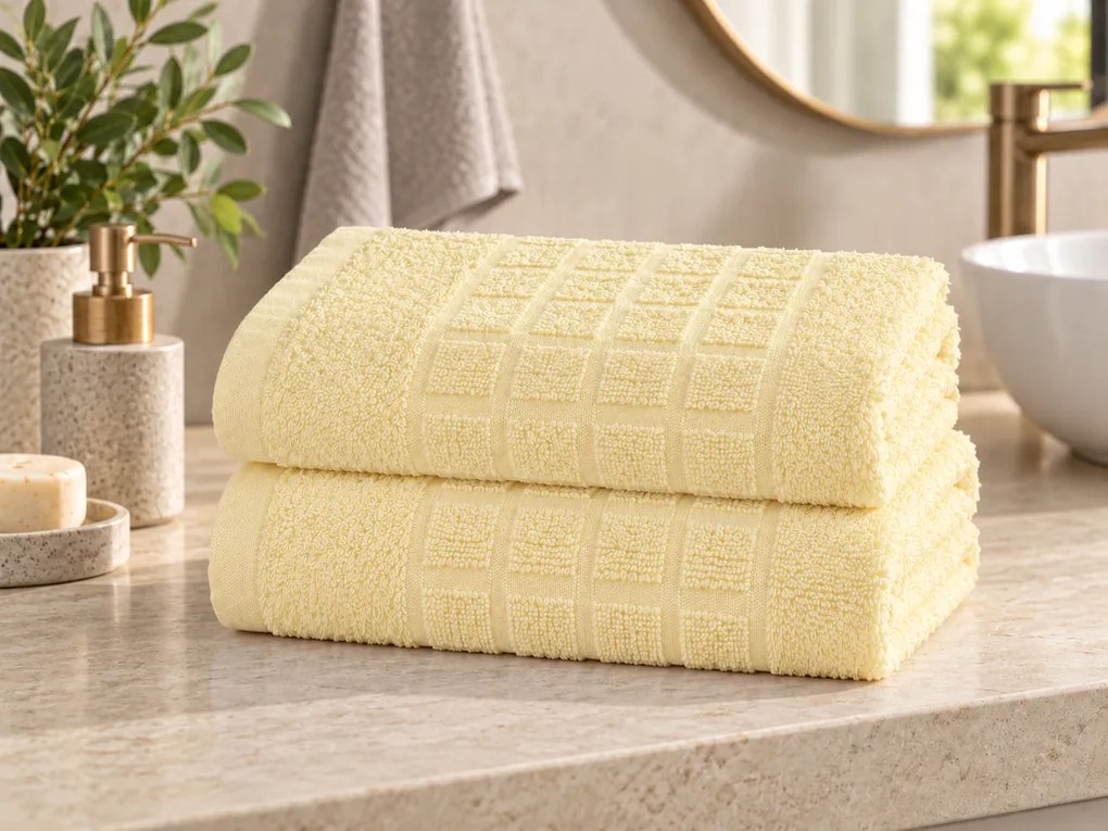 SOFT krém 2db fürdőlepedő 70x140 cm, 100% pamut