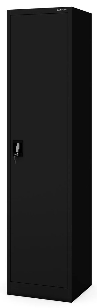ALEX irodai irattároló fémszekrény, 450 x 1850 x 400 mm, fekete