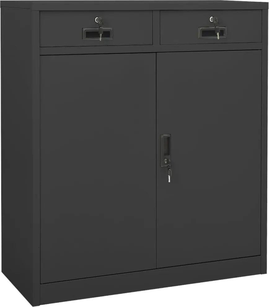vidaXL antracitszürke acél irodai szekrény 90 x 40 x 102 cm