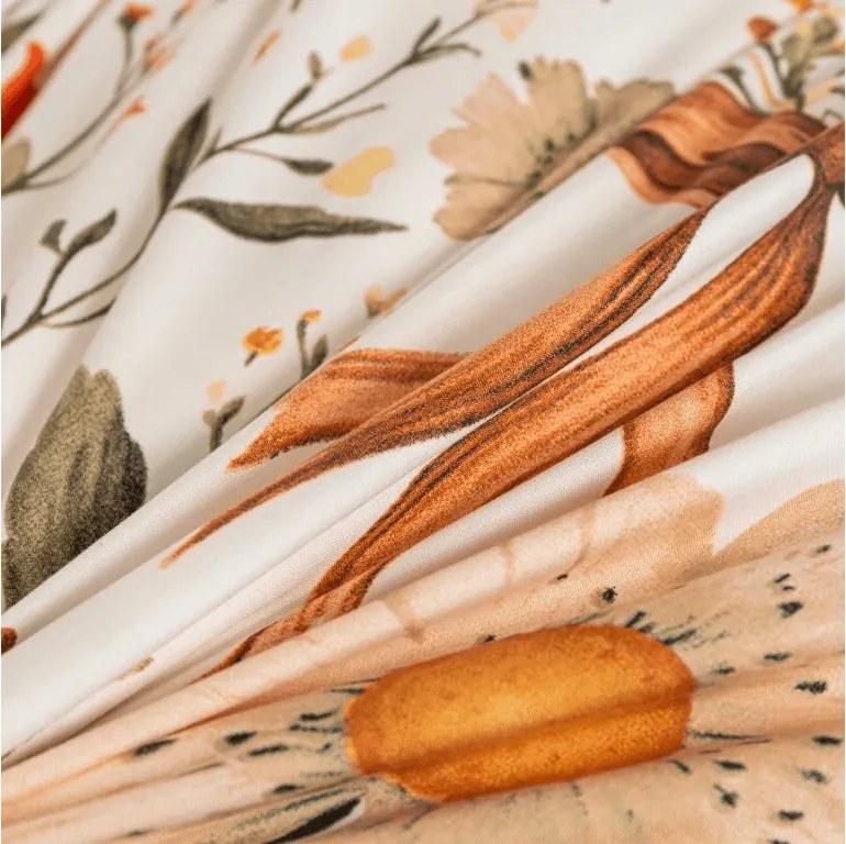 Polipamut ágynemű FLORAL RIBBON POLY krém színű Ágyneműhuzat mérete: 70 x 90 cm | 140 x 200 cm