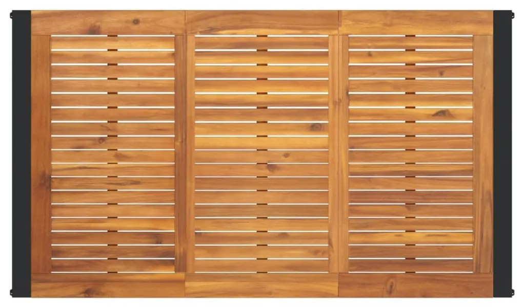 tömör akácfa kerti asztal U-alakú lábakkal 140 x 80 x 75 cm