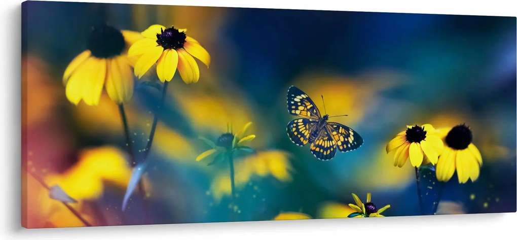 Kép - Sárga pillangó virággal (120x50 cm)