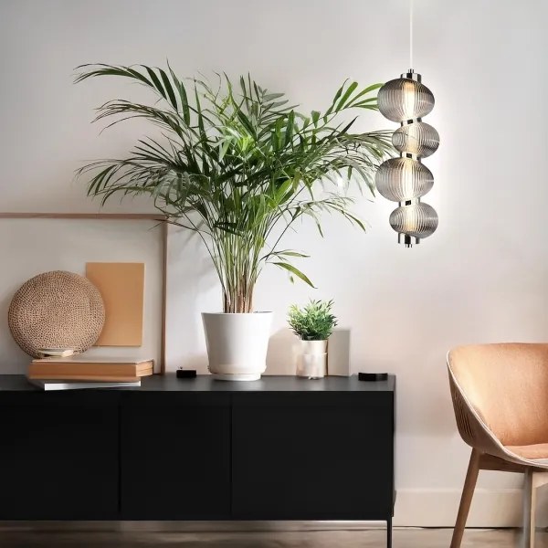 Kábeles LED csillár BOLLA LED/17W/230V, átm. 16 cm, fényes króm/füstszürke