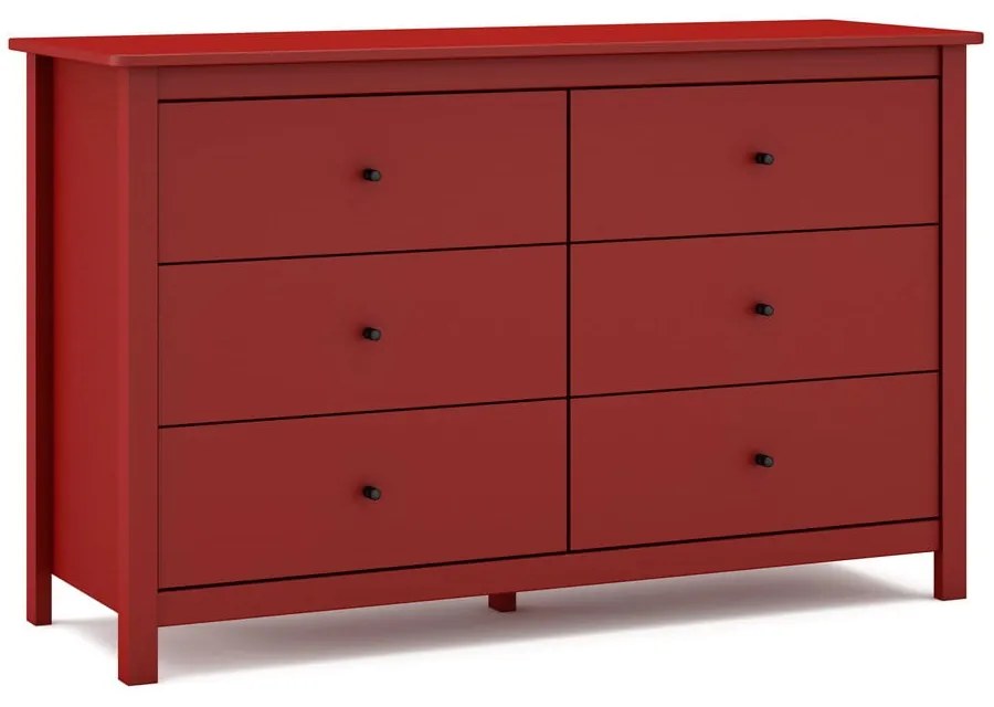 Piros borovi fenyő alacsony komód 130x80 cm Misti – Marckeric