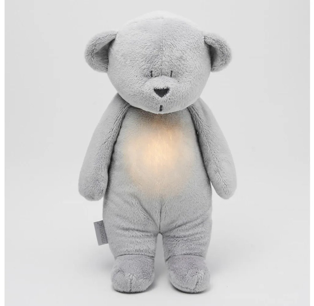 Moonie - Snuggle buddy dallammal és világítással medvebocs 2.0 ezüst