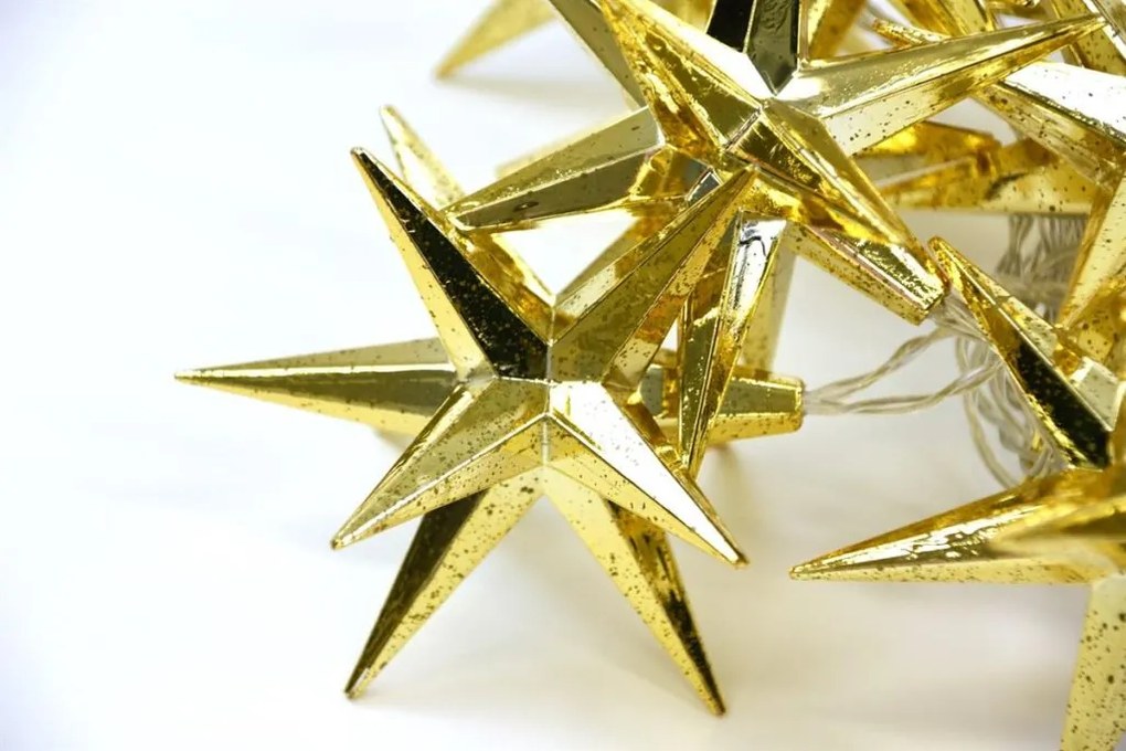 LED fénylánc 10 LED csillagok 12 cm meleg fehér