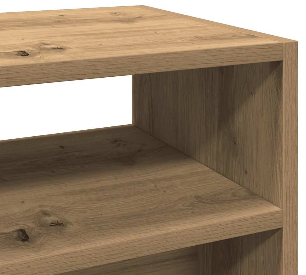 vidaXL kézműves tölgy színű szerelt fa dohányzóasztal 78 x 30 x 80 cm