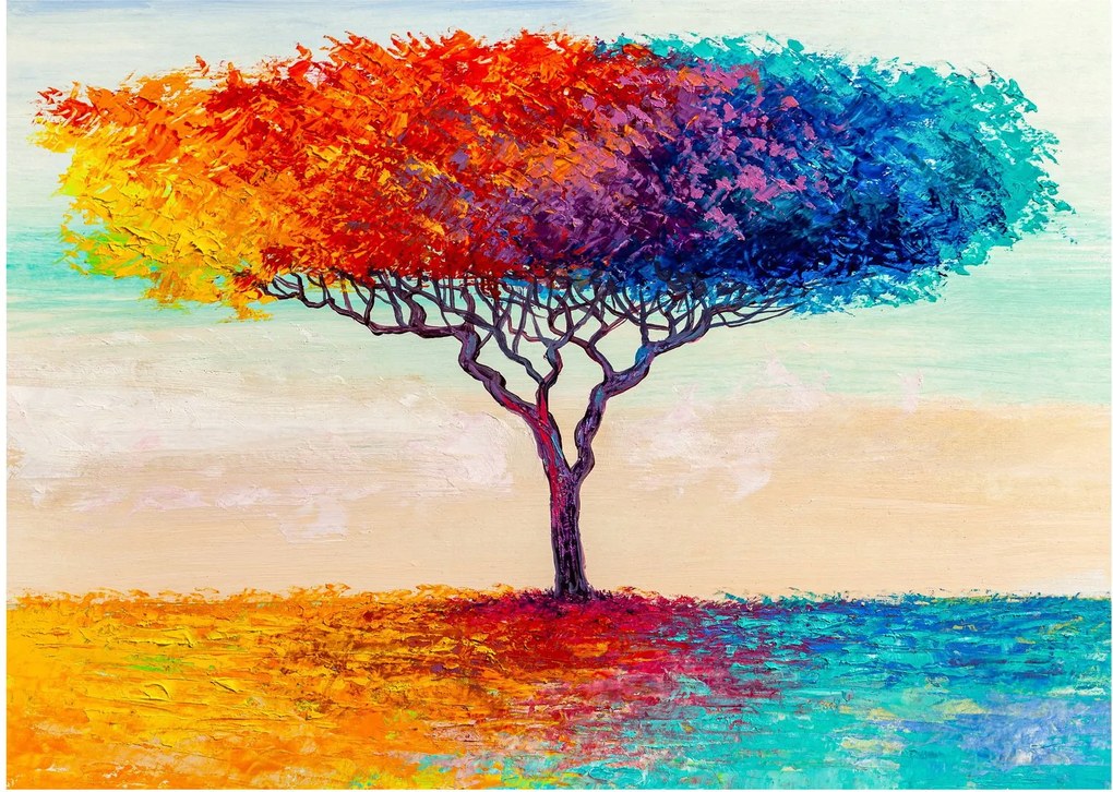 Egy festett fa képe (üvegen) (70x50 cm)