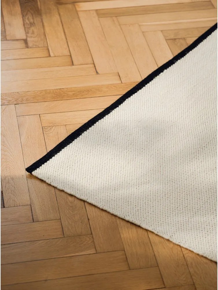 Bézs kézi szövésű gyapjú szőnyeg 140x200 cm Mavi – noo.ma