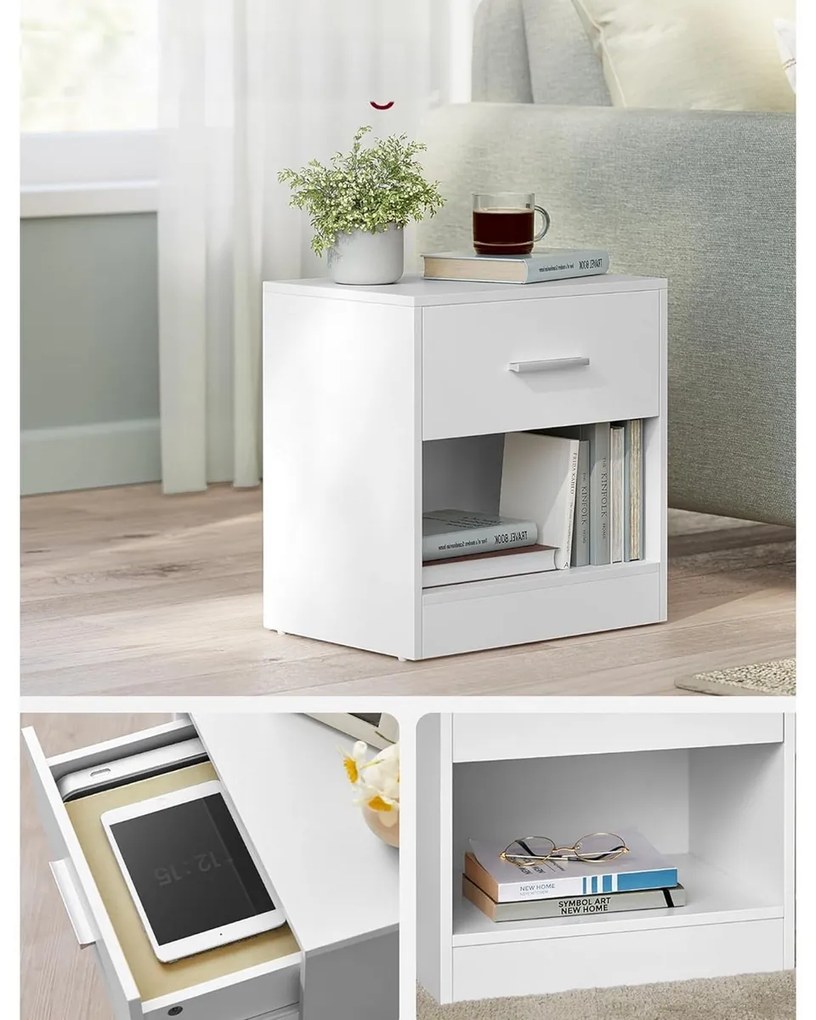 E1081 WT éjjeliszekrény szett, fehér, 2 db