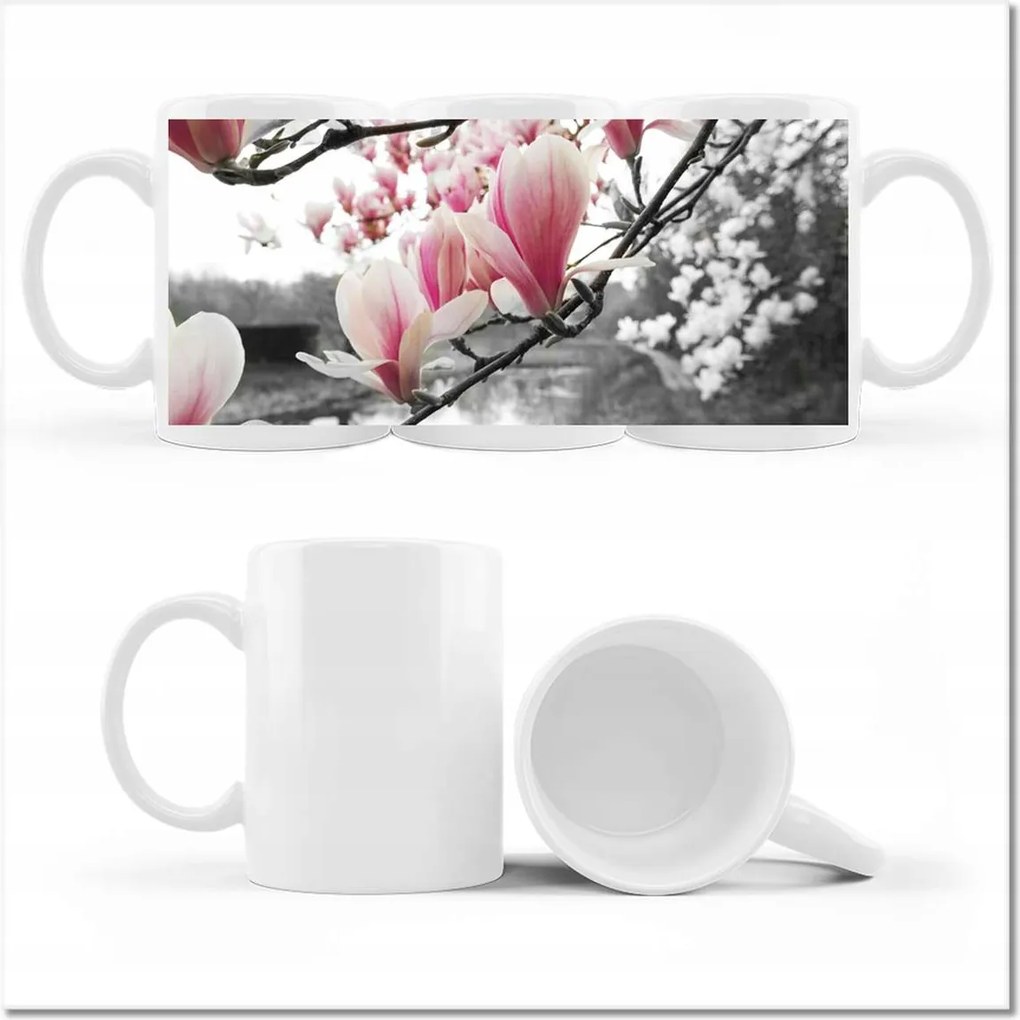 Fotós bögre Magnólia Virágok