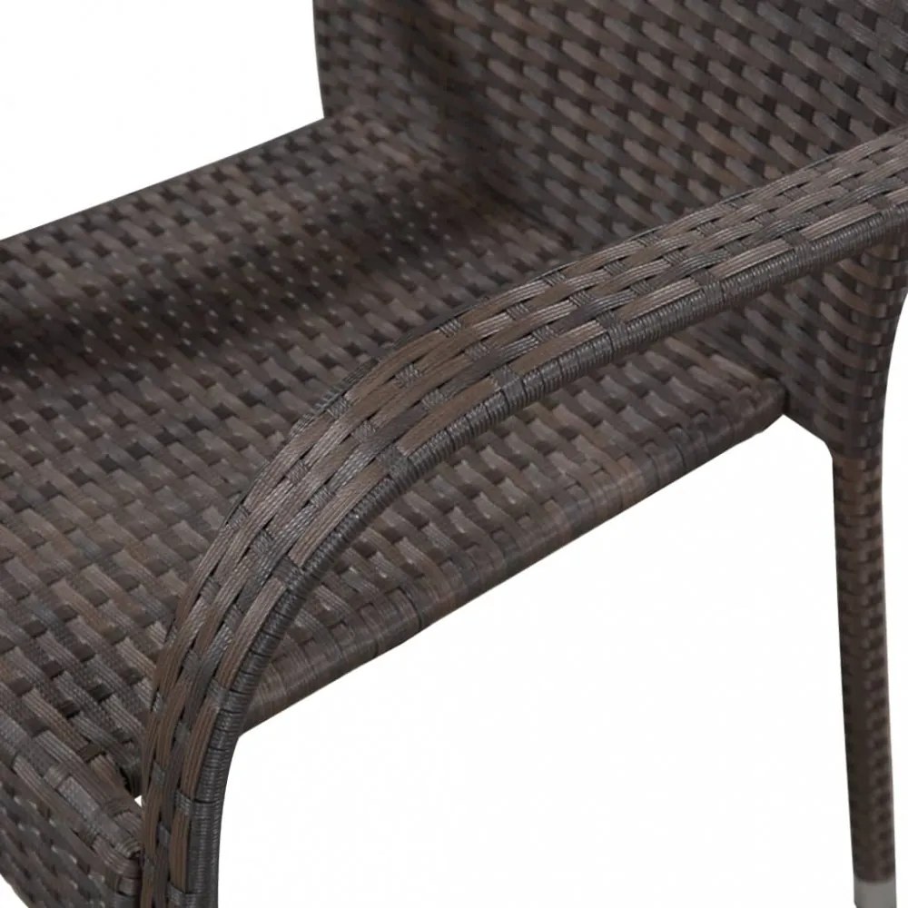 6 db barna rakásolható polyrattan kültéri szék