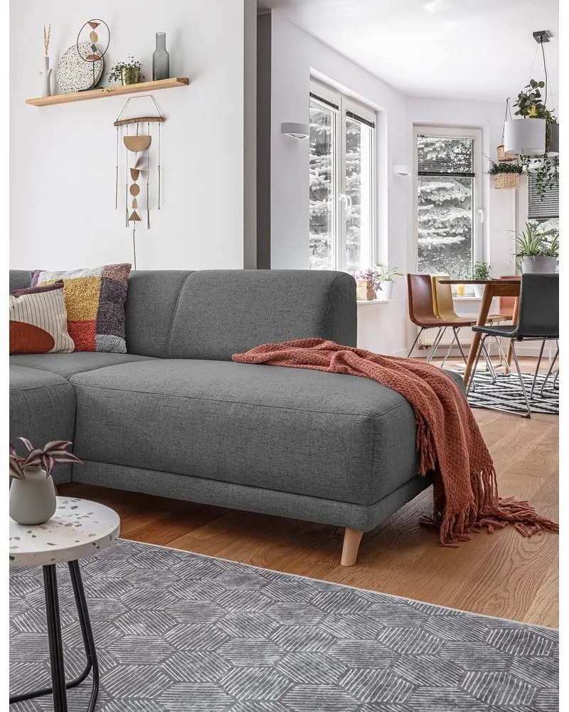 Szürke kinyitható-tárolóhelyes sarokkanapé (jobb oldali-L alakú) Classy Sophie – Miuform