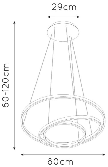 Lucide 46402/99/31 - LED Dimmelhető csillár zsinóron TRINITI LED/136W/230V fehér
