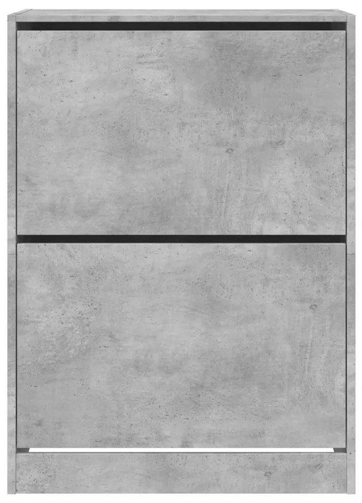 betonszürke cipőszekrény 2 kihajtható fiókkal 80 x 42 x 108 cm