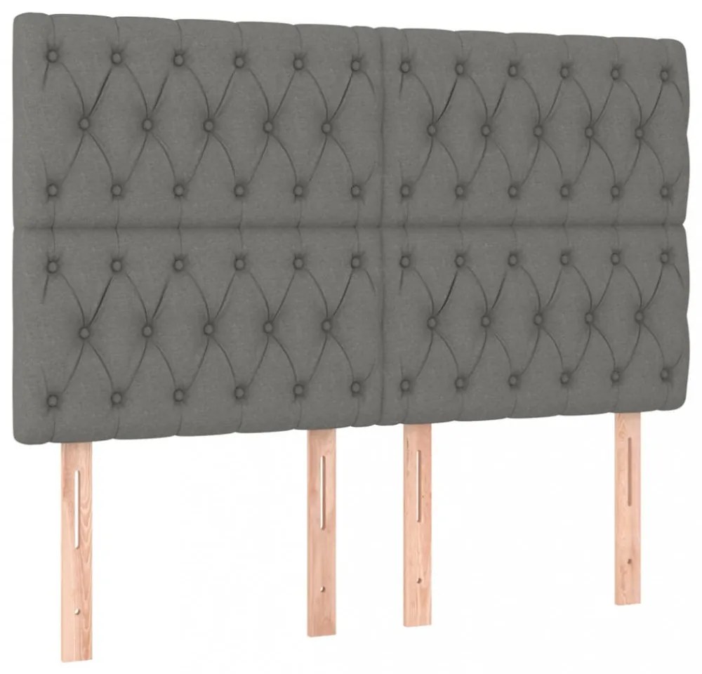 4 db sötétszürke szövet fejtámla 80x7x78/88 cm