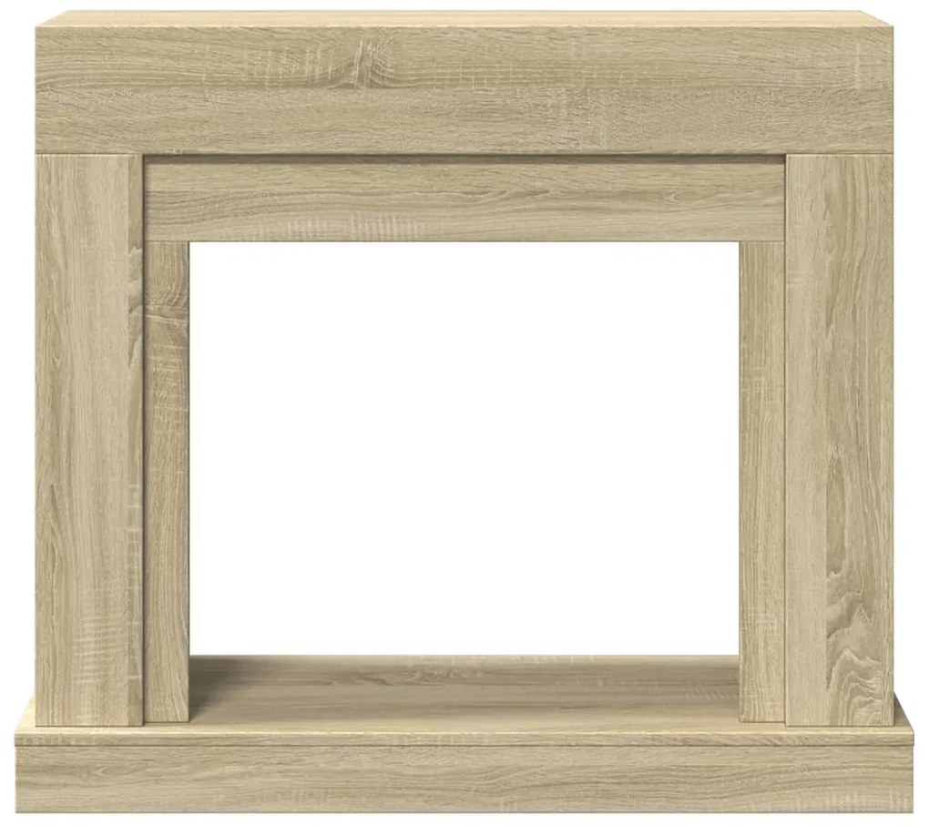 sonoma tölgy színű szerelt fa kandallóburkolat 100x30x87,5 cm