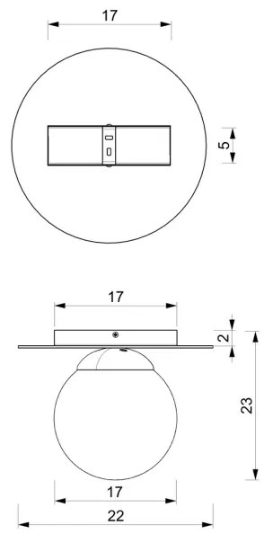 Mennyezeti lámpa PLATO 1xE14/40W/230V á. 22 cm