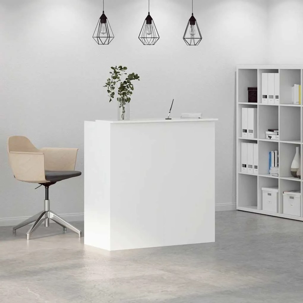 recepciós pult fehér 100x50x103,5 cm szerelt fa