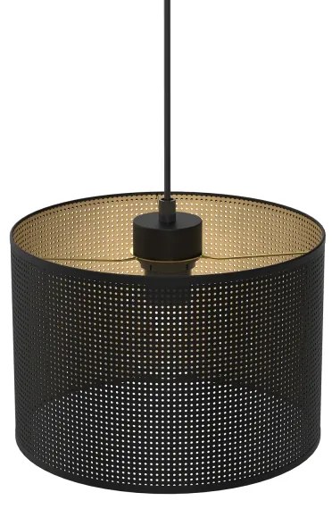Csillár zsinóron LOFT SHADE 1xE27/60W/230V á. 25 cm fekete/arany