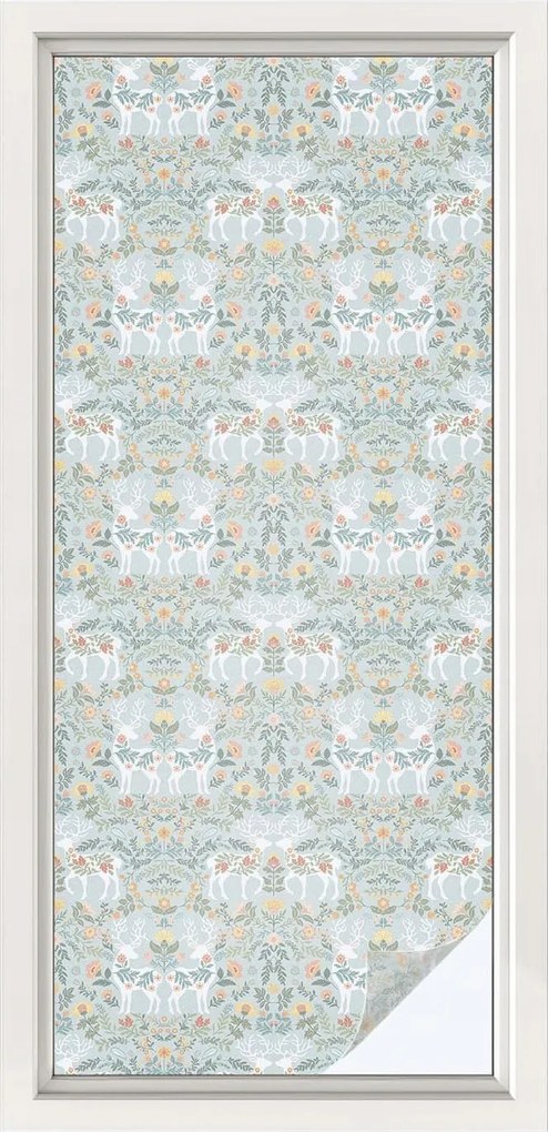 Öntapadós szélvédő furnér Adatvédelem Szarvas virágok 50x116