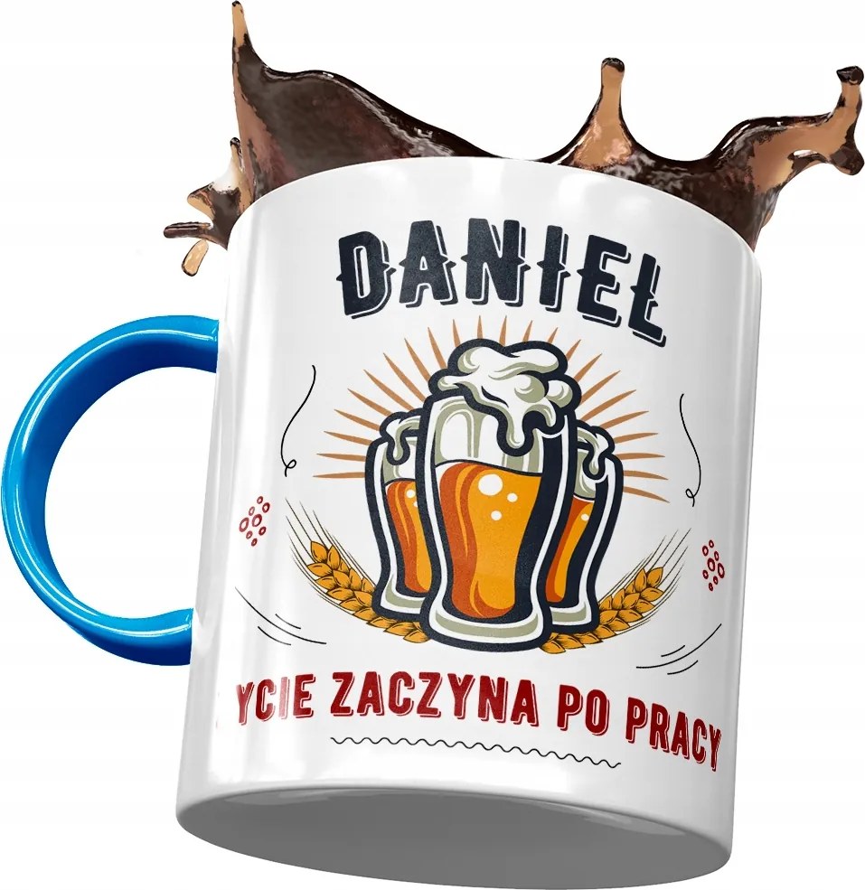 Kék Bögre Daniel Kollégának Ajándék Nyomtatott Fotóval