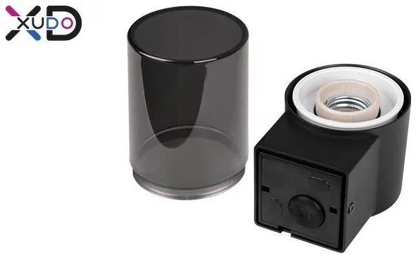 MasterLED Kerti oldalfalra helyezhető kerek fekete színű lámpa E27-es foglalattal