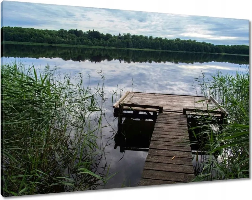 Vászonkép 100x70 Híd a horgász számára