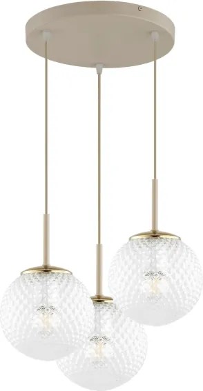 Brilagi - STELLA kábeles függeszték 3xE27/60W/230V bézs/arany