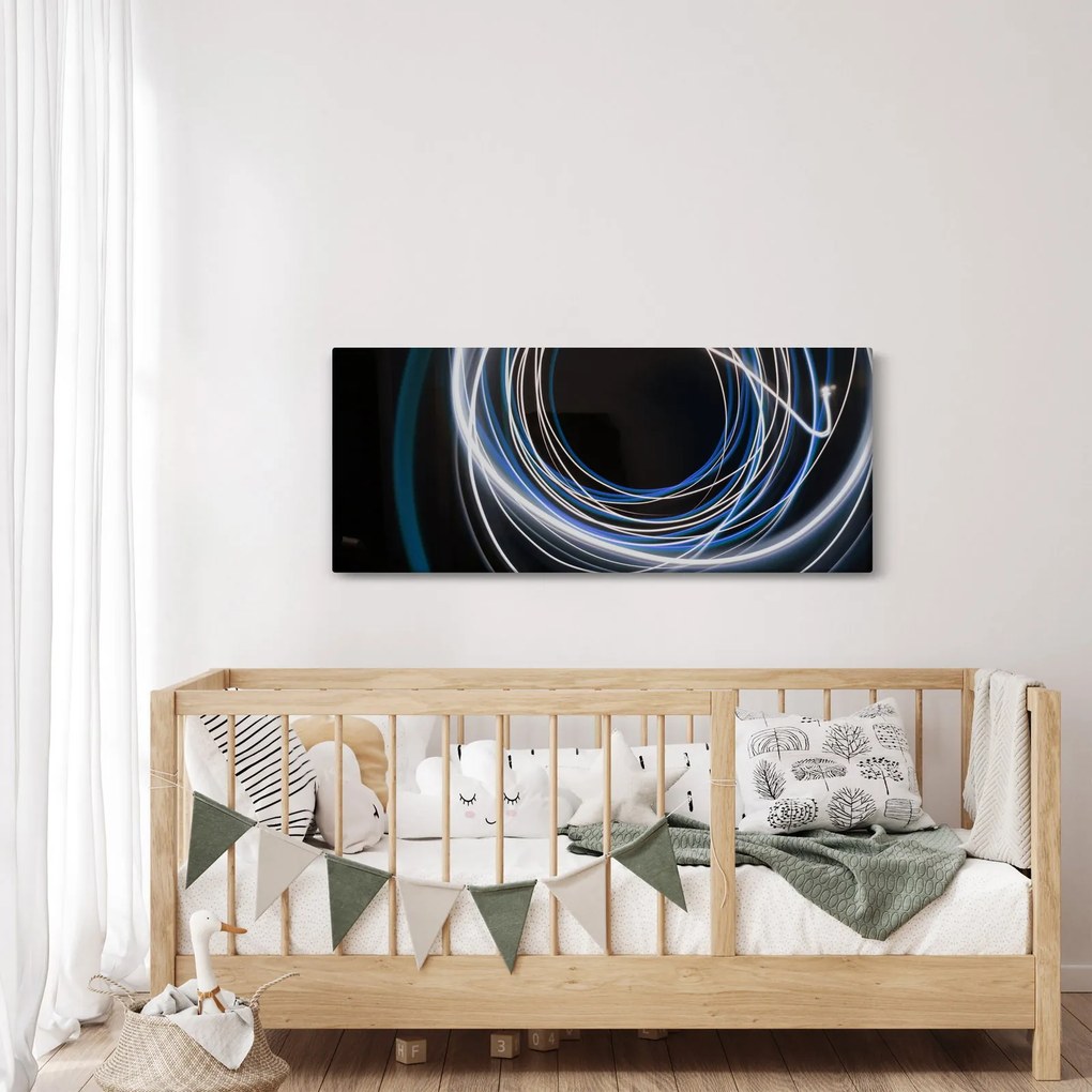 Kék vonalak képe (120x50 cm)
