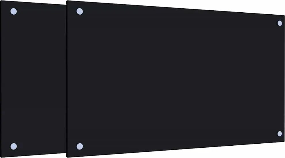 vidaXL 2 db fekete edzett üveg konyhai falburkoló 70 x 40 cm