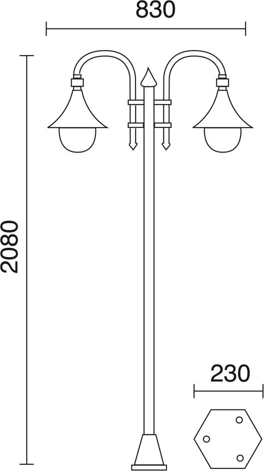 NOVOLUX 332E-G05X1A-01 TROM Kandeláber Fehér E27 IP43