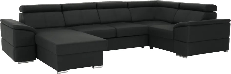 Ülőgarnitúra, sötétszürke, balos kivitel, SEGORIA ROH U