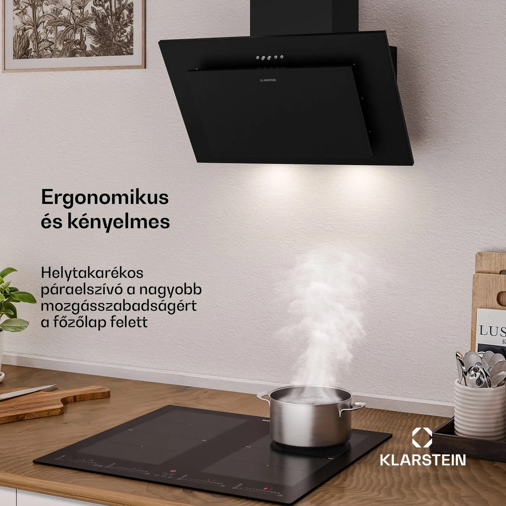Klarstein Athena szabadonálló páraelszívó | Kivezetéses és körkörös üzemmód | 254 m³/h | 56 W | 60 cm