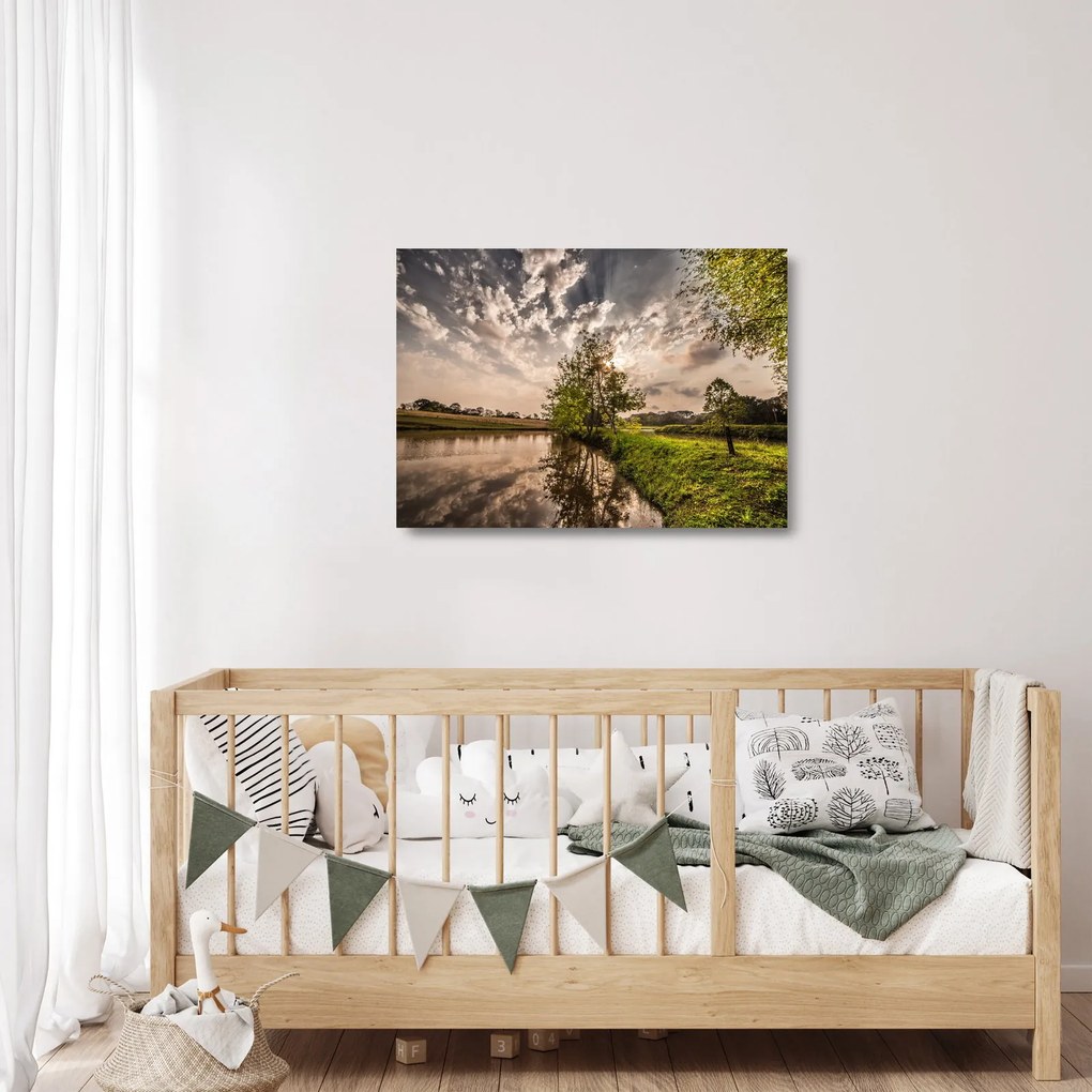 Természet kép sugarakkal (üvegen) (70x50 cm)