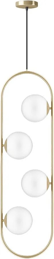 Aranyszínű függőlámpa üveg búrával Club – Squid Lighting