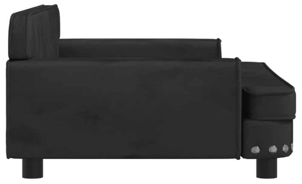 vidaXL fekete bársony gyerekkanapé 90 x 53 x 30 cm