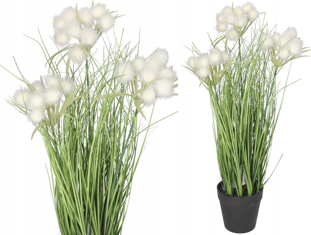 Fű Cserépben Műnövény Virágok 45CM Műfű