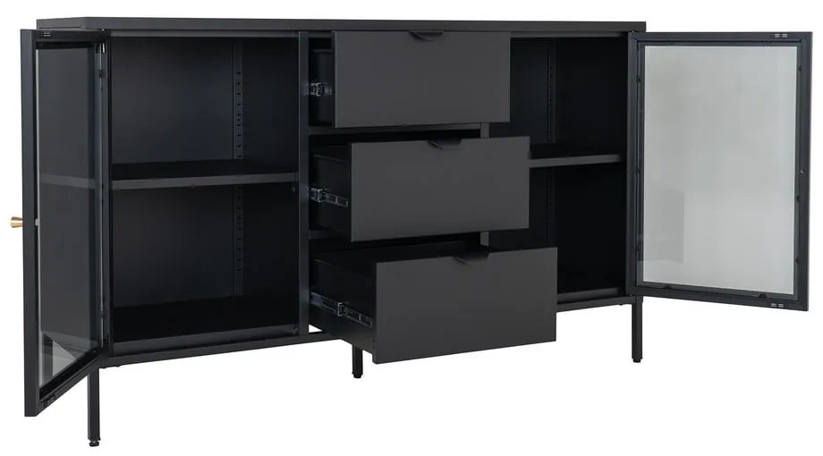 Fekete fém komód 140x85 cm Dalby – House Nordic