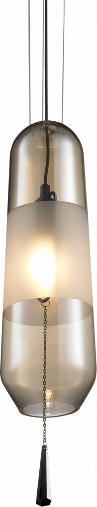 Modern Függőlámpa Króm, Borostyán