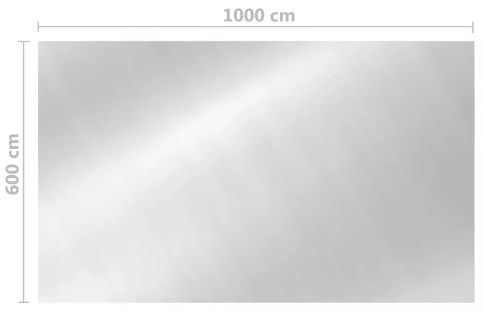 ezüst négyszögletes polietilén medencetakaró 1000 x 600 cm