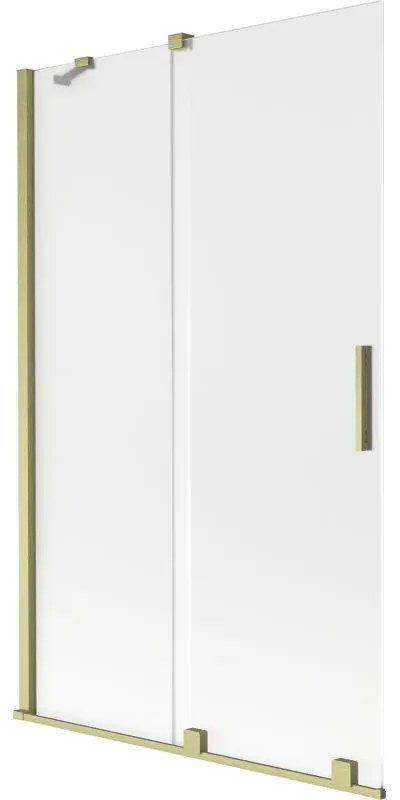 Mexen Velar, 2 szárnyas eltolható kádparaván 110 x 150 cm, 8 mm matt üveg, arany matt, 896-110-000-31-55