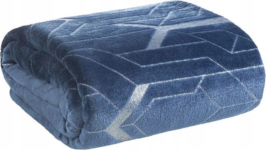 Takaró 150x200 kék mintás meleg puha színes ágytakaró kanapé