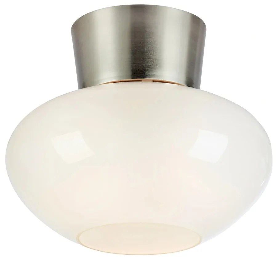 Fehér-ezüstszínű mennyezeti lámpa üveg búrával Malaga – Markslöjd