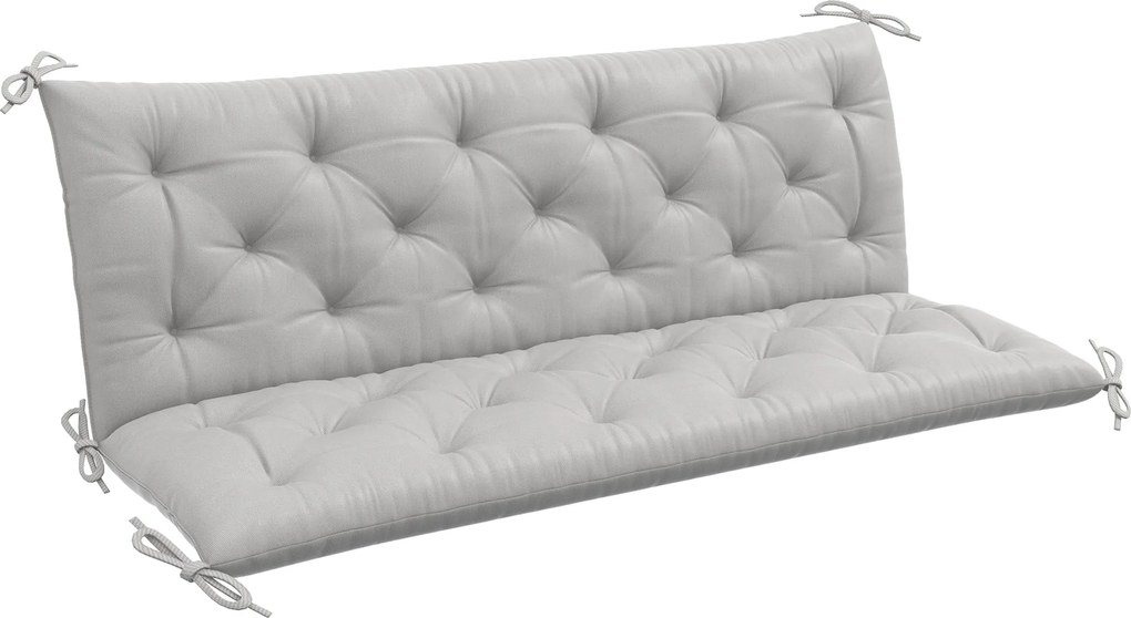 Outsunny 3 Személyes Pad Párna 150x98x8 cm, Párna Hevederrel, Ülőpárna, Kültéri/Belépő Székpárna, Ülőlap, Kerti Bútor Párna, Ablak Pad, Hinta Pad, Vil