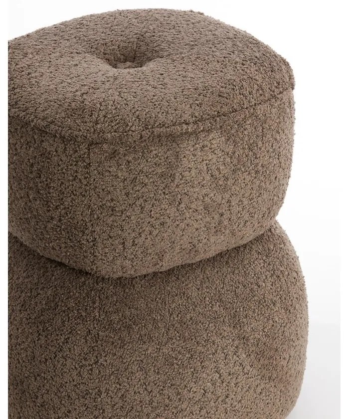 Barna buklé puff Leyla – Light & Living