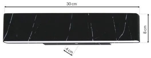 LED Fali lámpa PIERCE LED/12W/230V 30 cm fekete