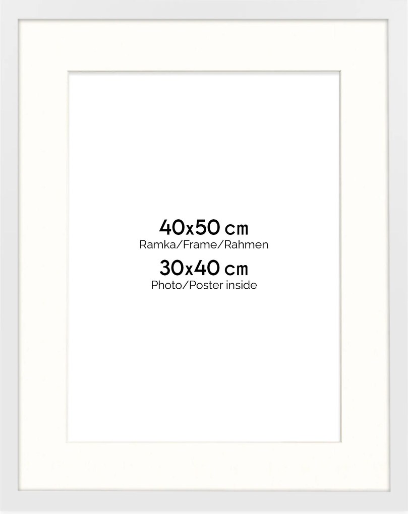 Hen Pass fehér képkeret 1 40x50 cm passe partout (30x40)
