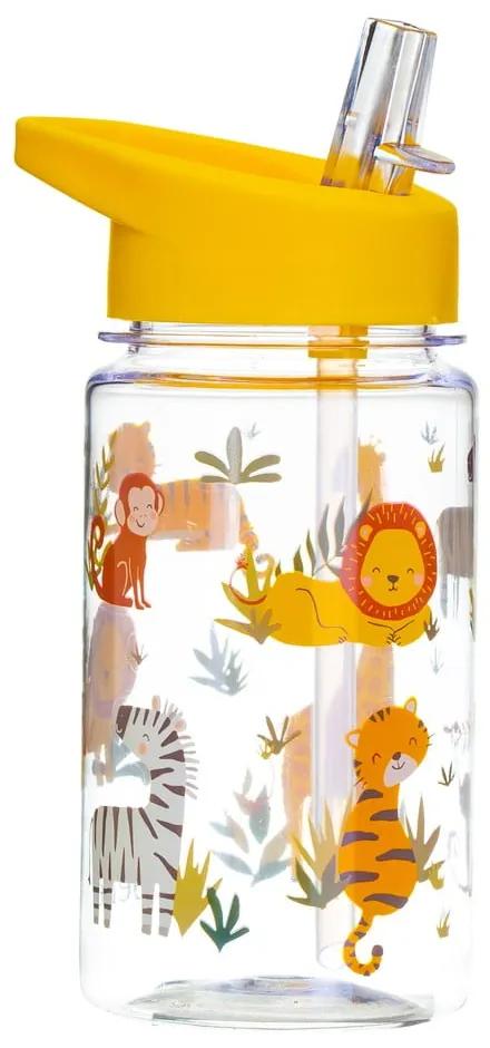 Drink Up Safari gyerek vizespalack szívószállal, 400 ml - Sass & Belle