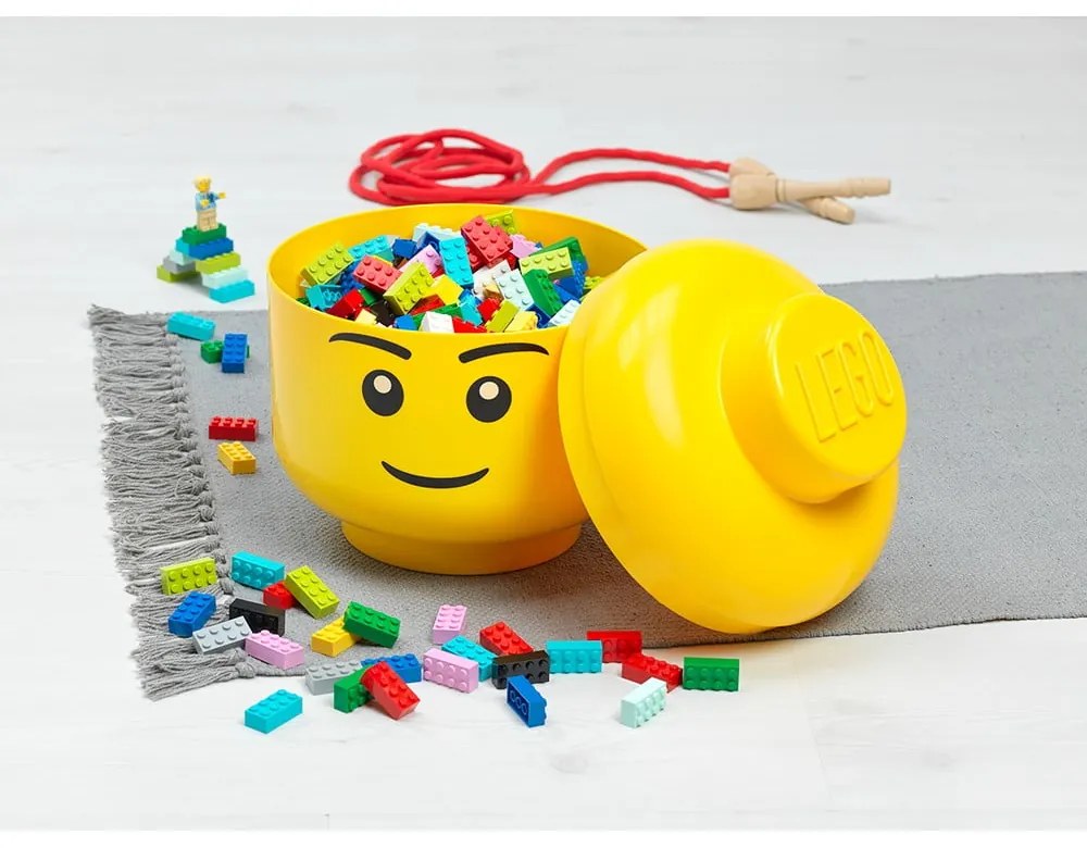 Silly sárga fejformájú tárolódoboz, ⌀ 16,3 cm - LEGO®